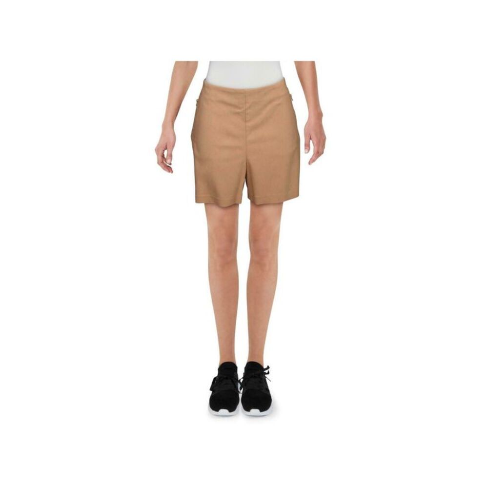 INC Womens Brown Zippered Pocketed Straight leg Shorts 2